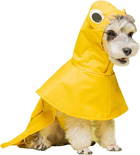 Hundeumhang-Regenmantel, Haustiere, leichte, wasserdichte Regenjacke, Haustier-Welpen-Regenmantel mit Loch, Hunde-Regenbekleidung für kleine, mittelgroße Hunde_XXL (gelb) von MeiAOBest