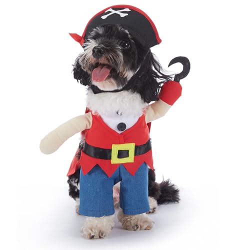 Kleines Hundekostüm, Haustier, Halloween, Weihnachten, Cosplay, Kleidung, Hund, lustige Party-Verkleidung, Requisiten für Katze, Welpen, kleine Hunde, L (Pirat) von MeiAOBest