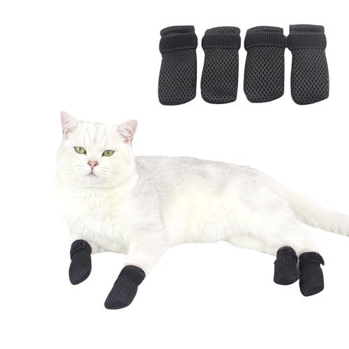 Kratzfeste Katzenschuhe, verstellbare Netzgewebe, Kratzabschreckung, Fäustlinge für Katzen, kleine Hunde, Fellpflege, Katzenzubehör, Nagelhandschuhe, Krallenabdeckung zum Baden, Rasieren, Behandlung, von MeiAOBest