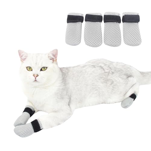 Kratzfeste Katzenschuhe, verstellbares Netzgewebe, Kratzabschreckung, Fäustlinge für Katzen, kleine Hunde, Fellpflege, Katzenzubehör, Nagelhandschuhe, Krallenabdeckung zum Baden, Rasieren, Behandlung, von MeiAOBest