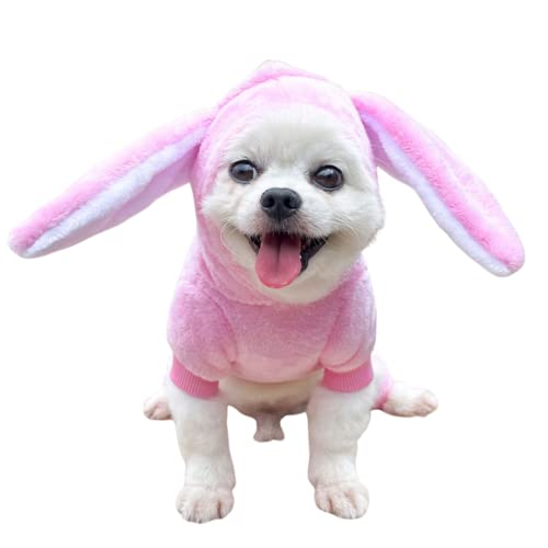 Mantel für kleine Hunde, Kaninchen-Design, warm, Pyjama, Einteiler, Haustier, weich, Winter, PJS, Pullover, Outfit, dehnbar, weich, für Hunde und Katzen, Sweatshirt_M von MeiAOBest