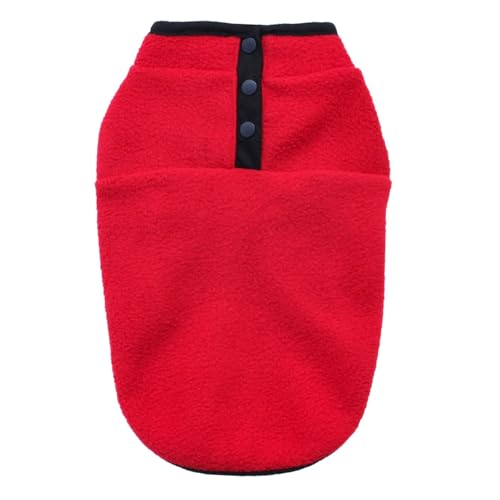 Haustier Kleidung, Hund kaltes Wetter Mantel Warme Hund Jumper Weiche Fleece Weste Jacke Pullover Kostüm für Welpen Kleine Hunde_Rot(M) von MeiAOBest