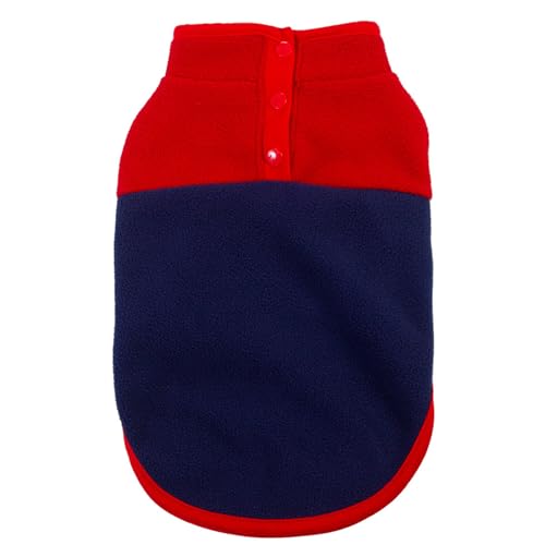 Haustier Kleidung, Hund kaltes Wetter Mantel Warme Hund Jumper Weiche Fleece Weste Jacke Pullover Kostüm für Welpen Kleine Hunde_Rot Blau(M) von MeiAOBest