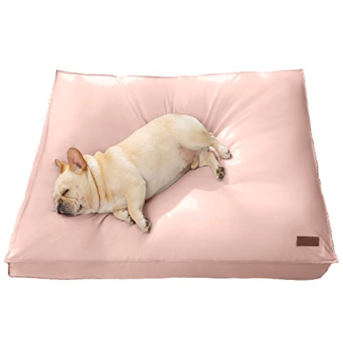 MeiAOBest Hundebett, wasserdichtes und rutschfestes Hundebett mit abnehmbarem waschbarem Bezug, Haustierbett-Matte, geeignet für Katzen, kleine und mittelgroße Hunde, S (Pink) von MeiAOBest