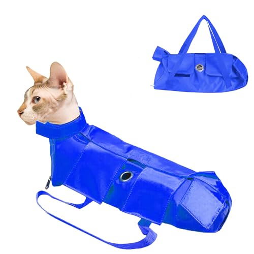 MeiAOBest Katzenpflegetasche, faltbare Tragetasche für Haustierbedarf, Katzen-Rückhaltetasche, Anti-Kratz-Biss-Tasche, feste Tasche für Krallenpflege, Nageltrimmen, Augentropfen, Ohrreiniger, Größe M, von MeiAOBest