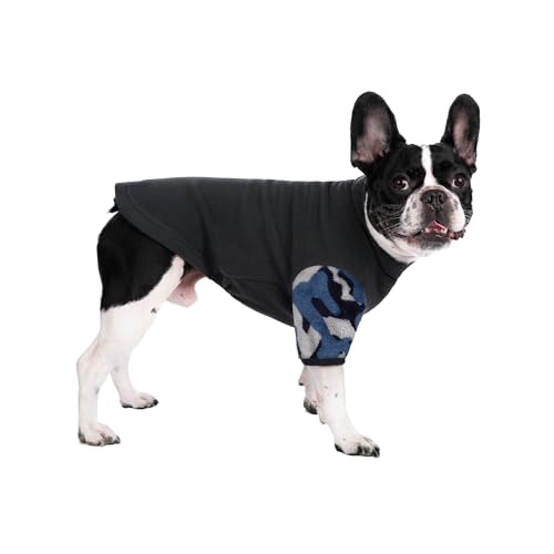 Pullover für kleine Hunde, Fleece, verstellbarer Ausschnitt, Hundepullover, Pyjama, Winterkleidung, Mantel für Katzen, Welpen, kleine und mittelgroße Hunde, Größe XXL (Dunkelgrau) von MeiAOBest