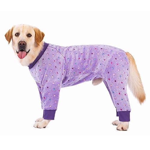 Recovery-Anzug für Hund, Haustier Winter Warm Vierbeiner Jumpsuit Pyjama, nach Operation Anti-vergießen Hund Onesie Jacke, kaltes Wetter Haustier Pullover Onesie für mittelgroßen Hund_32 (Lila) von MeiAOBest