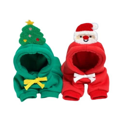 Weihnachtskostüm für Haustiere, Hunde, Kapuzenpullover, Haustier-Pyjama, Weihnachtsmantel für kleine Hunde und Katzen, XL (1 Set) von MeiAOBest