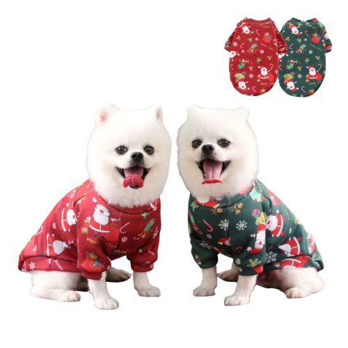 Weihnachtskostüm für Hunde, Hundeweste, Haustier-Pyjama, Weihnachtsmantel für kleine Hunde und Katzen, S (Brustumfang: 34 cm) von MeiAOBest