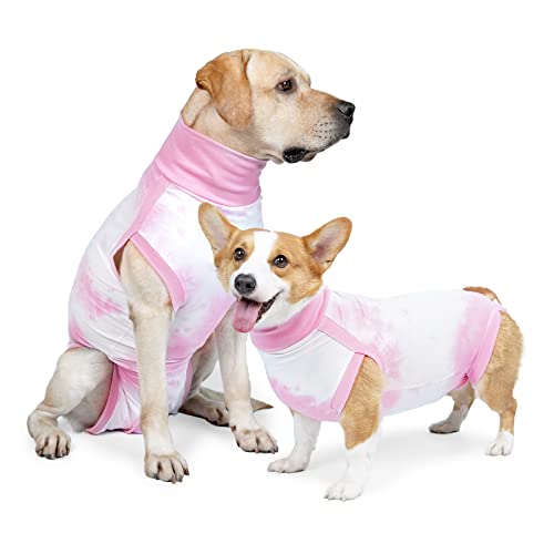 Wundschutzanzug für Hunde, postoperativer Wundschutz, Angst und Komfort, Anti-Leck-Kleidung für kleine/mittelgroße Hunde, Rosa (L) von MeiAOBest