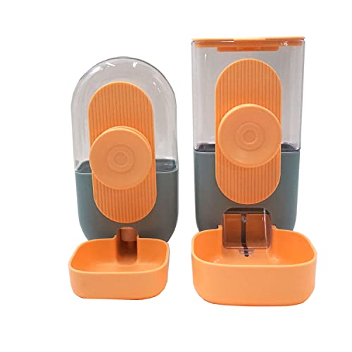 Hängekäfig Automatischer Feeder Futterautomat Kleine & Mittlere Haustiere Futter & Tränkesatz, Futterautomat und Wasserspender für Hunde Katzen Haustiere Tiere (Orange) von Meijeegu