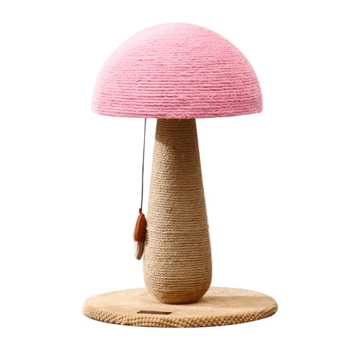 Meiliyizu Katzenkratzbaum Spielzeug, Pilz Katzen Kratzbaum Kletterbaum Katzenkratzbaum mit Teaser Spielzeug Kratzbaum Sisal Hanf Möbel Protektoren, Rosa Große Größe von Meiliyizu