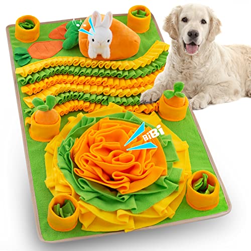 Meilzer Haustier Schnüffelmatte für Hunde Hase Puzzle Spielzeug Große Schnüffelmatte mit quietschendem Hund Interaktives Spielzeug Tragbare Indoor/Outdoor Futtermatte für Futtersuche Fähigkeiten von Meilzer