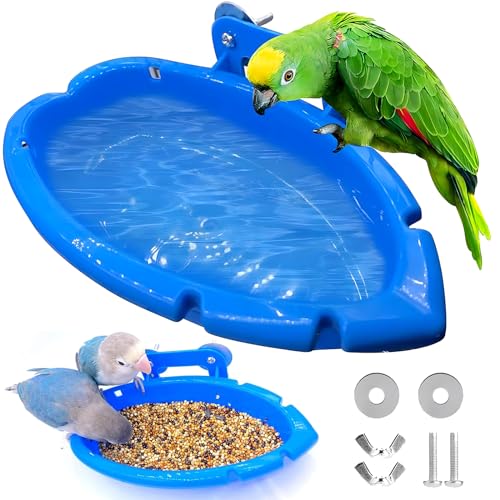 Mein HERZ 2 pcs Vogel Dusche Wann, Papagei Badewanne, Vogelkäfig Dusche Zubehör, Vogel Badewanne, Vogelbäder Zubehör für Papageien Dusche Vogelkäfig-Zubehör Kleine Vogelbad Box von Mein HERZ