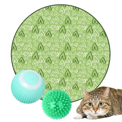 GERTAR Katzenspielzeug, 2 in 1 Simuliertes Interaktives Jagd Katzenspielzeug, Gitarre Katzenspielzeug, Automatisch Rotierende Smart Cat Toys Ball, Katze Jagd Spielzeug für Katzen mit LED Licht, von Meindin