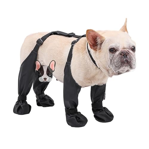 Hundestiefel-Leggings, Hunde-Leggings mit Stiefeln, Regenstiefel für Hunde wasserdicht, Atmungsaktive Pfotenschutzstiefel mit Hosenträgern, Easy-On-Hundestiefel zum Anziehen für bei jedem Wetter von Meindin