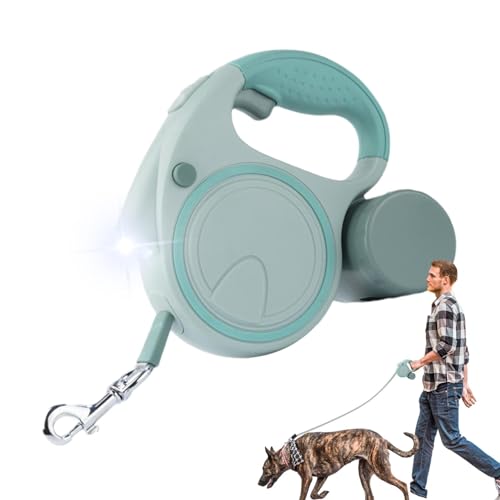 Meindin Automatisch einziehbares Haustierseil – langes Traktionsseil, Teleskop-Hundeleine mit LED-Licht, stabiles Hundeseil zum Joggen, Strand, Spaziergänge im Freien von Meindin