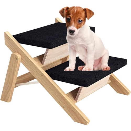 Meindin Faltbare Hundetreppe | rutschfeste 2-in-1-Haustiertreppe für Bett, Holz, stabile Katzentreppe, leichtes Hundebett für verletzte Hunde, alte Katzen, Couch von Meindin