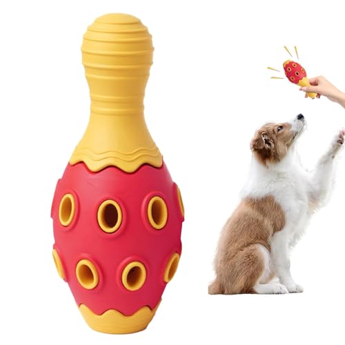 Meindin Interaktiver Hundespielzeug-Ball, Leckerli-Futterspender mit Geräusch, Futterspender, Spielzeug, interaktiver Gummi-Futterspender für Zuhause, Garten, Hinterhof, Bauernhof, Spielen im Freien von Meindin