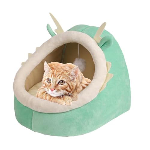 Meindin Katzenbetthöhle – schöne weiche halbgeschlossene Katzenhöhle, Katzenversteckbett, gemütliche Katzenhöhle, überdachtes Bett für kleine Haustiere, Hasen, Hunde, Kaninchen von Meindin