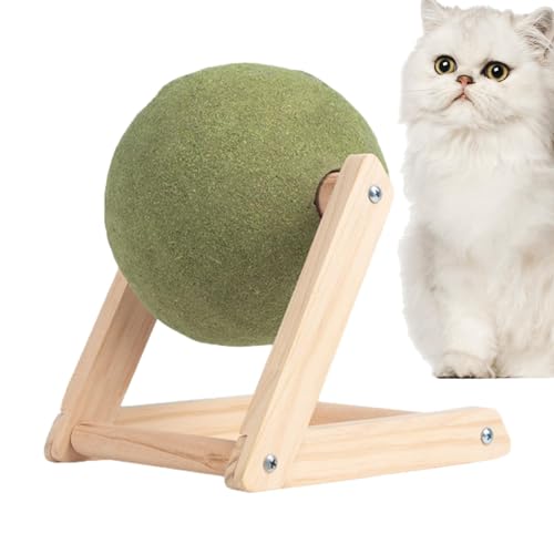 Meindin Riesiger Katzenminze-Ball mit Ständer, Boden Katzenminze Roller Katzenspielzeug Drehbarer Katzenball Spielzeug, Essbares Kätzchenspielzeug für Katzen Lecken Katzenminze Ball für Katze Lecken, von Meindin