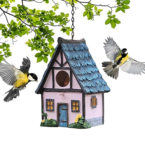 Vogelnest aus Kunstharz, hängbar und wasserdicht, für den Außenbereich, dekoratives Kolibri-Haus für draußen, Kardinal-Kolibri-Wildvögel, kleines Vogelhaus für den Außenbereich, Garten, Hof Meindin von Meindin