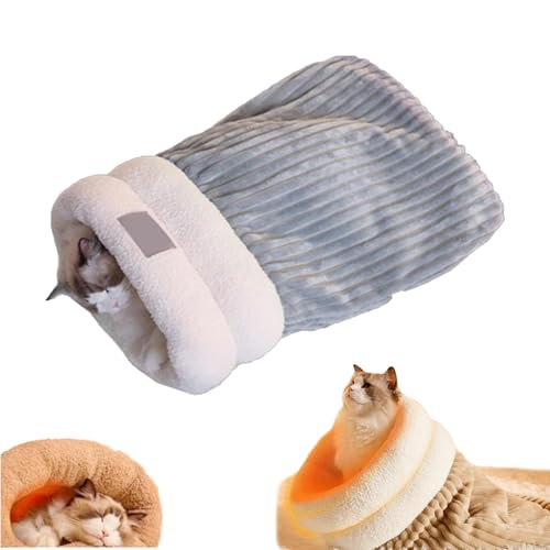 Katzennest Schlafsack, Katze Winter Warmer Schlafsack, Warming Katzenbett, Ruhige und Gemütliche Katzenwickel, Katzenbetten für Indoor-Katzen, Kleiner Hundeschlafsack für Hunde, Weiche Bettsäcke für von Meitianfse