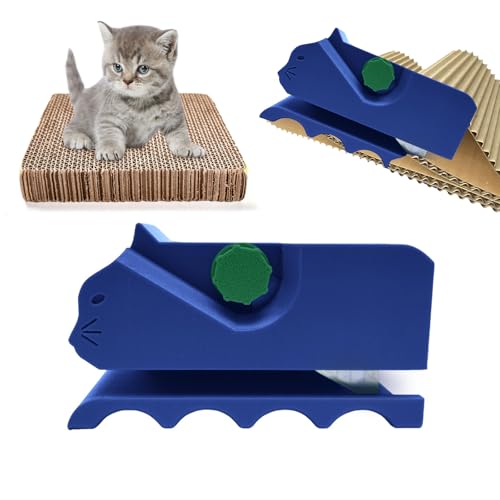 Kitty Cutter Kartonschneider für Katzenkratzer 3D Gedruckt Karton Cutter Kartonschneider DIY Katzenkratzer Handheld Karton Recycling Werkzeug Kreative Urlaub Karton Schneidemaschine (Blau) von Meitianfse