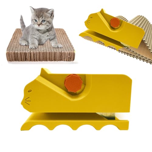 Kitty Cutter Kartonschneider für Katzenkratzer 3D Gedruckt Karton Cutter Kartonschneider DIY Katzenkratzer Handheld Karton Recycling Werkzeug Kreative Urlaub Karton Schneidemaschine (Gelb) von Meitianfse