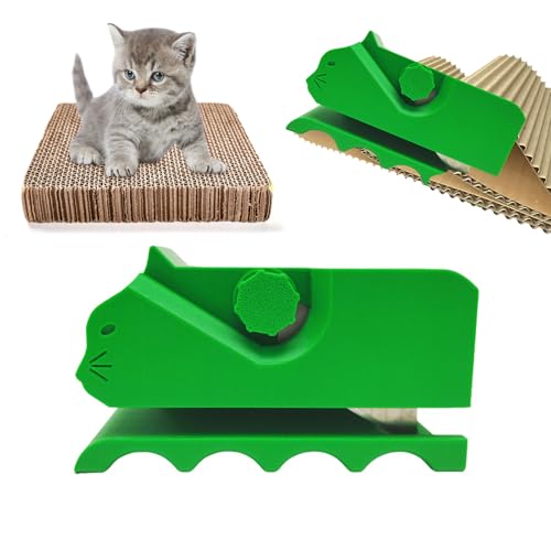 Kitty Cutter Kartonschneider für Katzenkratzer 3D Gedruckt Karton Cutter Kartonschneider DIY Katzenkratzer Handheld Karton Recycling Werkzeug Kreative Urlaub Karton Schneidemaschine (Grün) von Meitianfse