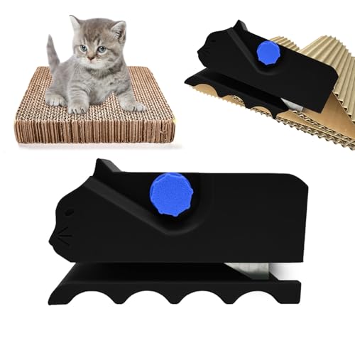 Kitty Cutter Kartonschneider für Katzenkratzer 3D Gedruckt Karton Cutter Kartonschneider DIY Katzenkratzer Handheld Karton Recycling Werkzeug Kreative Urlaub Karton Schneidemaschine (Schwarz) von Meitianfse