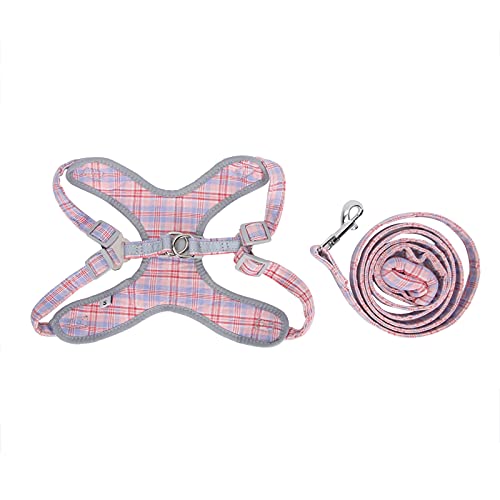 Pet Harness Leash Set, Pet verstellbare Harness Leine Pet Brusthalsband für Haustiere Reflektierendes Training Gute Haltbarkeit(Rosenrot, XXS) von Meiyya