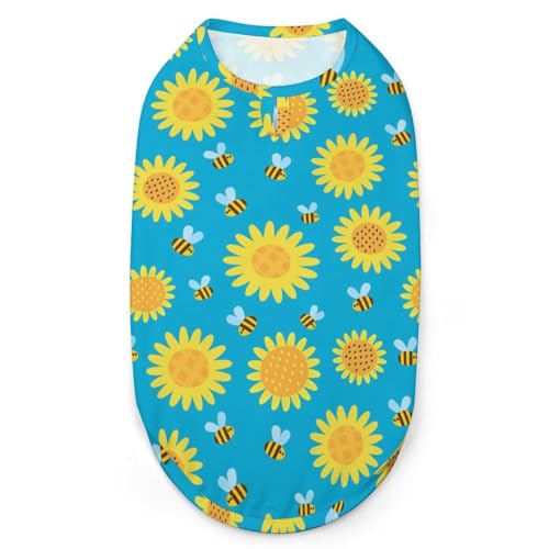 Hunde-Shirts, Bedruckte Kleidung für Haustiere mit fliegenden Cartoon-Bienen und Blumen, Haustier-T-Shirts, Coole Welpen-Shirts, atmungsaktives Hunde-Outfit, Hunde-Sweatshirt für Haustiere, Hunde, Ka Hunde-Shirts, Bedruckte Kleidung für Haustiere mit fliegenden Cartoon-Bienen und Blumen, Haustier-T-Shirts, Coole Welpen-Shirts, atmungsaktives Hunde-Outfit, Hunde-Sweatshirt für Haustiere, Hunde, Ka von Melbrakin