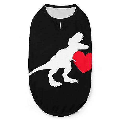 Hunde-Shirts, Bedruckte Kleidung mit T-Shirt, Dinosaurier-Herz, Haustier-T-Shirts, Coole Welpen-Shirts, atmungsaktives Hunde-Outfit, Hunde-Sweatshirt für Haustiere, Hunde, Katzen, Haustiere Hunde-Shirts, Bedruckte Kleidung mit T-Shirt, Dinosaurier-Herz, Haustier-T-Shirts, Coole Welpen-Shirts, atmungsaktives Hunde-Outfit, Hunde-Sweatshirt für Haustiere, Hunde, Katzen, Haustiere von Melbrakin