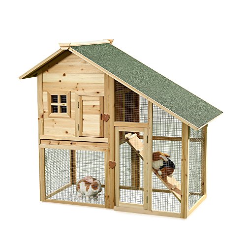 Melko Hasenstall mit Auslauf – geeignet für 2 – 3 Hasen, Meerschweinchen oder andere Kleintiere, aus Holz, wetterfest, für drinnen und draußen, einfache Reinigung Melko Hasenstall mit Auslauf – geeignet für 2 – 3 Hasen, Meerschweinchen oder andere Kleintiere, aus Holz, wetterfest, für drinnen und draußen, einfache Reinigung von Melko