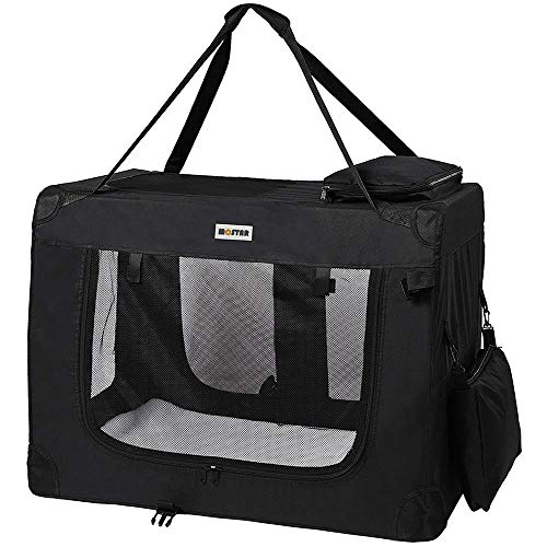 Melko Hundetransportbox faltbar Hundebox 82 x 58 x 58 cm Transportbox Katzentransportbox Hundetasche von Melko