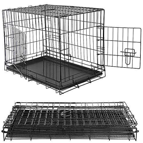 Melko Transportkäfig für Hunde 91 x 58 x 63,5 cm mit 2 Türen, faltbar von Melko