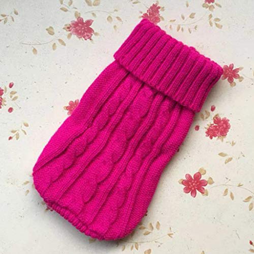 Katzenmantel, Kleidung für kleine Hunde, Winterpullover, Welpen, Haustierkleidung, niedliche kleine Hundekleidung, Mädchen, Hot Pink, Größe L von Memmyly