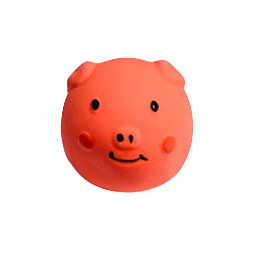 Memmyly Quietschendes Hundespielzeug aus weichem Latex für kleine Hunde, quietschendes Hundespielzeug aus Latex, Schwein, Hundespielzeug zum Kauen, Indoor-Hund für aktive Hunde (Orange, Einheitsgröße) von Memmyly