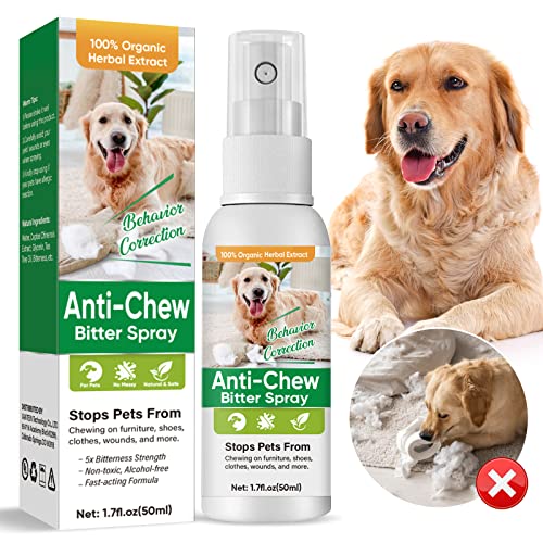 Memonotry Anti Chew Spray für Hunde – Bitterspray für Hunde stoppt das Kauen Beißen & Lecken der Möbel, kein Kauen, Hundespray für Außengärten und Innenmöbel von Memonotry