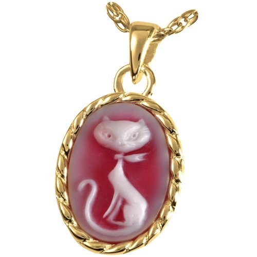 Memorial Gallery Pets MG-3513GP Pretty Kitty Cameo 14 Karat Gold/Silber Beschichtung von Memorial Gallery Pets