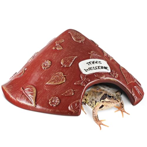 Memorywuu Frosch- und Krötenhaus aus Kunstharz, Reptilienhöhle, 20,3 x 20,3 x 20,3 cm, Krötenhaus für Außenbereich, Garten, Aquarium, Versteck für Kröte, Frosch, Schildkröte, Eidechse, Spinne und von Memorywuu