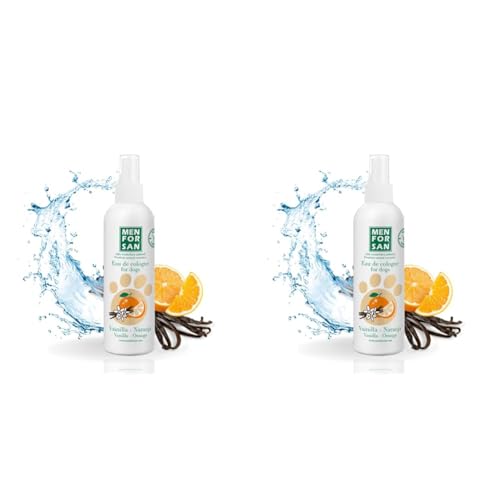 MENFORSAN Cologne für Hunde Vanille und Orange 125ml, Süßes, fruchtiges und langanhaltendes Aroma (Packung mit 2) von Menforsan