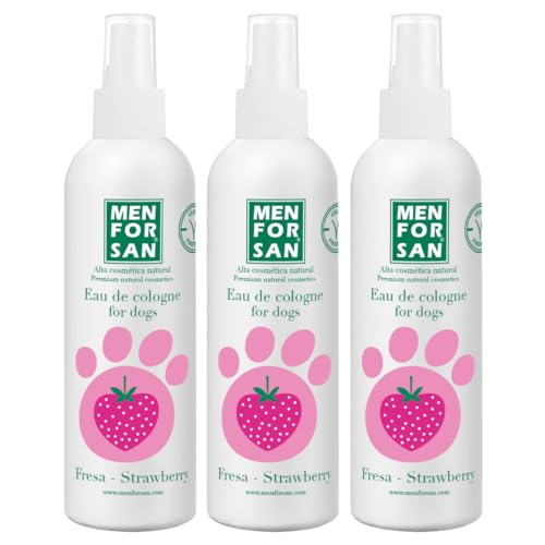 MENFORSAN Eau de Cologne für Hunde Erdbeere 125ml, Packung mit 3 Einheiten von Menforsan