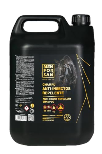 MENFORSAN Insektenschutz-Shampoo für Pferde, 5L | Mit Margosa, Geraniol und Lavandin | Bio, 100% natürlich | Premium PFERDEPFLEGE von Menforsan