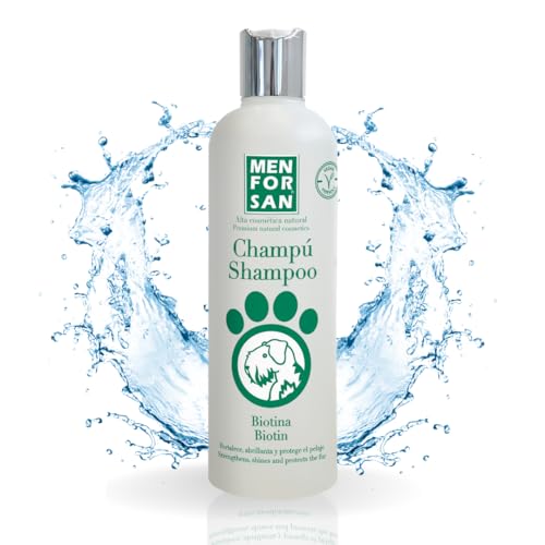 Menforsan Biotin Shampoo für Hunde | Regeneriert das Fell | Stärkt die Haarwurzeln | Verhindert seborrhoische Dermatitis | Glänzt | 300 ml von Menforsan