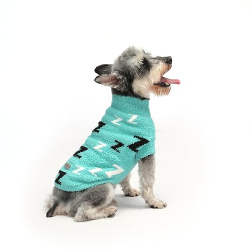 MengMengDa Hundepullover für Hunde, weich, dick, warm, für Schnauzer, Chihuahua, Dackel, Winter für kleine Katzen und Hunde, Grün, Größe XS von MengMengDa