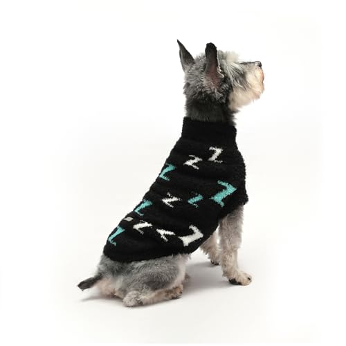 MengMengDa Hundepullover für Hunde, weich, dick, warm, für Schnauzer, Chihuahua, Dackel, Winter für kleine Katzen und Hunde, Schwarz, Größe S von MengMengDa