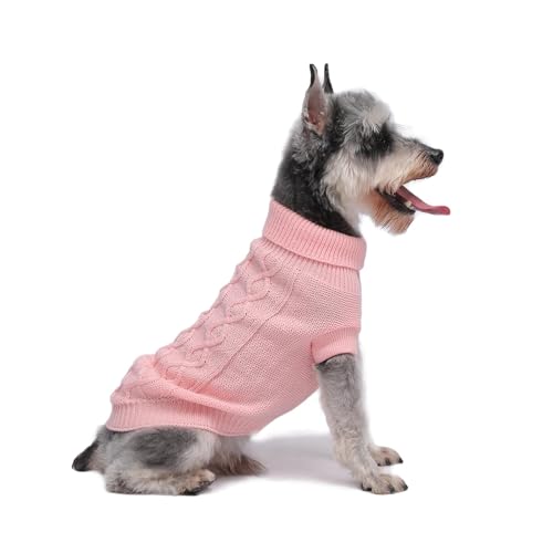 Warmer Winterpullover für Hunde, MengMengDa für kleine bis mittelgroße Hunde (Rosa, XL) von MengMengDa