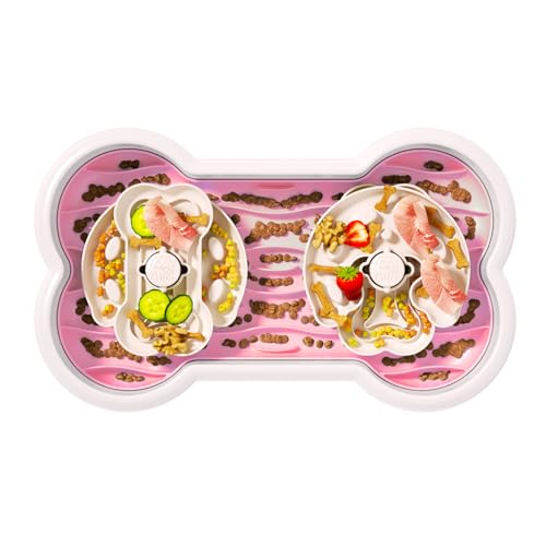 MentaPets Slow Feeder Hundenäpfe Große Rasse, Hund Slow Feeder Bowl, Hundenapf Slow Feeder, Hundenapf Slow Feeder, Dog Puzzle Feeder Bowls, Slow Eating Hundenapf für kleine/mittlere/große Hunde, Rosa von MentaPets